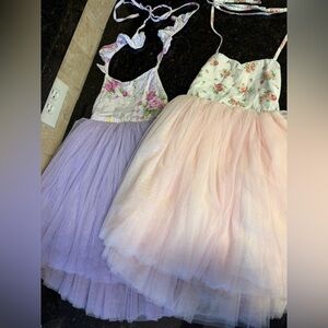 Floral Tulle Party Dress for Kids - Pink and Lavender SET OF 2